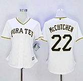 Women Pittsburgh Pirates #22 Andrew McCutchen White Fashion Stitched Baseball Jersey,baseball caps,new era cap wholesale,wholesale hats